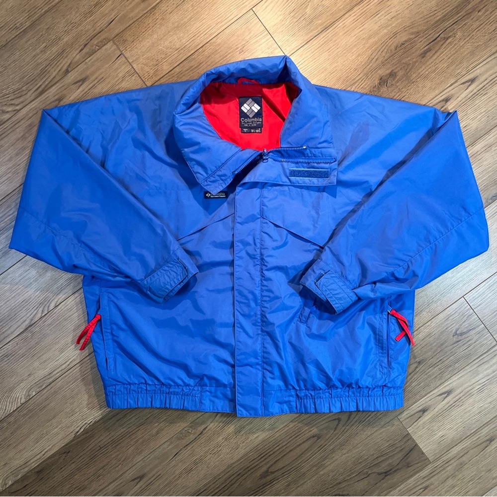 Columbia Whirlibird Blue Full Zip Waterproof Nylon Jacket/Coat - Men's L Vintage